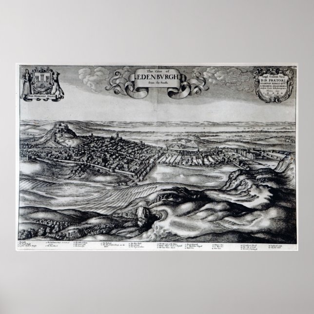 Staden Edinburgh söderut Poster (Framsidan)