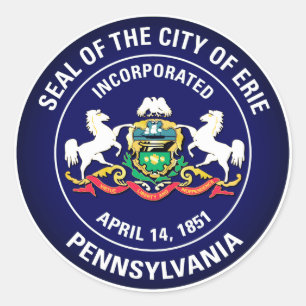 Staden Erie, Pennsylvania Runt Klistermärke