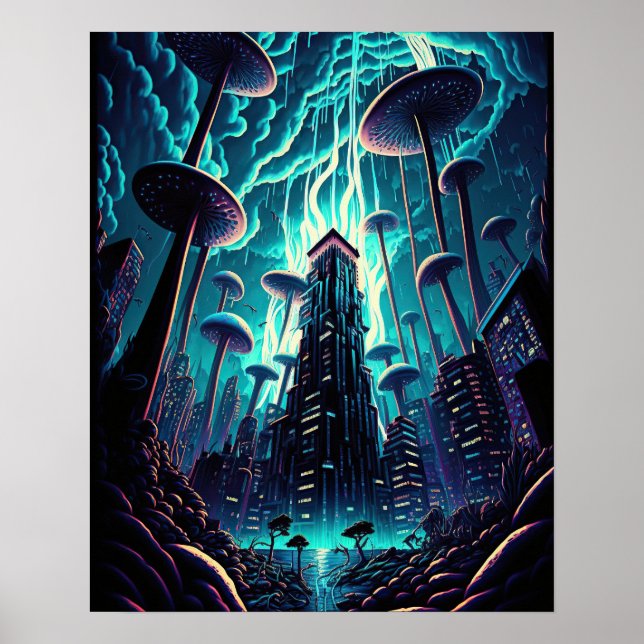 Staden Fantasy Mushroom Poster (Framsidan)
