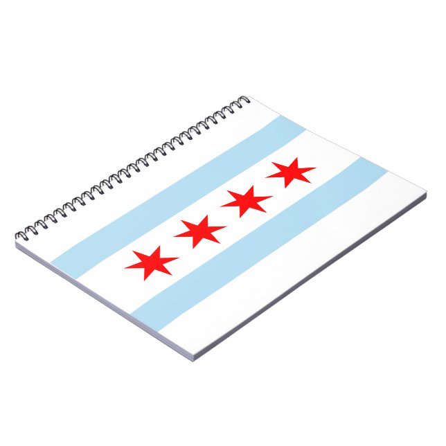 Staden Flagga of Chicago (Illinois) Anteckningsbok (Vänstra Sidan)