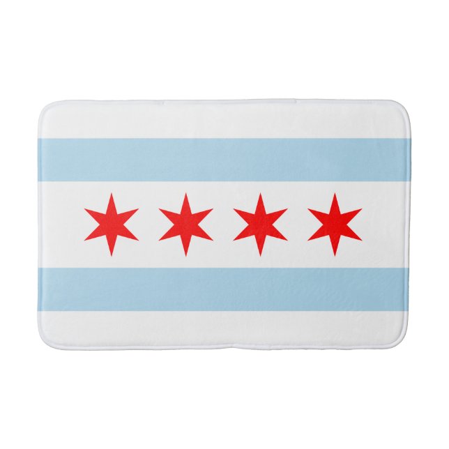 Staden Flagga of Chicago (Illinois) Badrumsmatta (Framsidan)