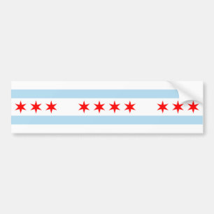 Staden Flagga of Chicago (Illinois) Bildekal