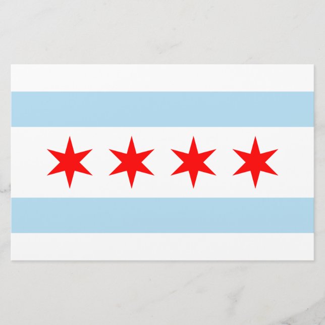 Staden Flagga of Chicago (Illinois) Brevpapper (Framsida)