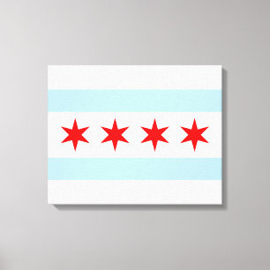 Staden Flagga of Chicago (Illinois) Canvastryck