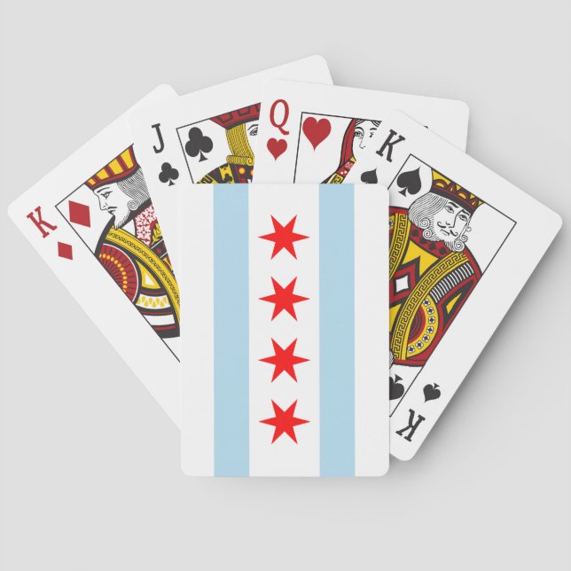 Staden Flagga of Chicago (Illinois) Casinokort (Baksidan)