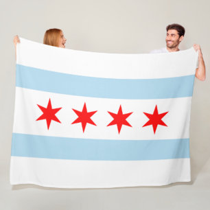 Staden Flagga of Chicago (Illinois) Fleecefilt