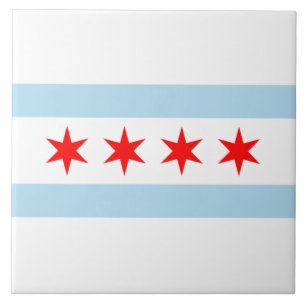 Staden Flagga of Chicago (Illinois) Kakelplatta