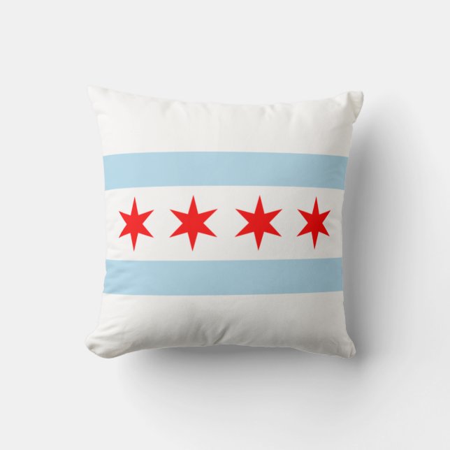 Staden Flagga of Chicago (Illinois) Kudde (Framsida)