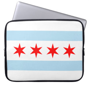 Staden Flagga of Chicago (Illinois) Laptop Fodral