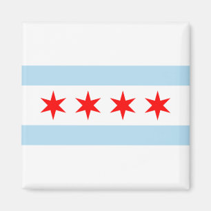 Staden Flagga of Chicago (Illinois) Magnet