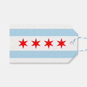 Staden Flagga of Chicago (Illinois) Presentetikett