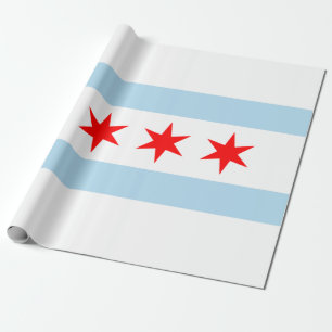 Staden Flagga of Chicago (Illinois) Presentpapper