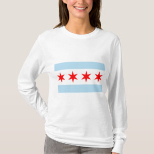 Staden Flagga of Chicago (Illinois) T Shirt