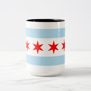Staden Flagga of Chicago (Illinois) Två-Tonad Mugg