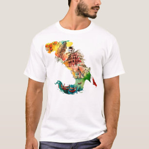 Staden för vintageitalienkartan reser t shirt