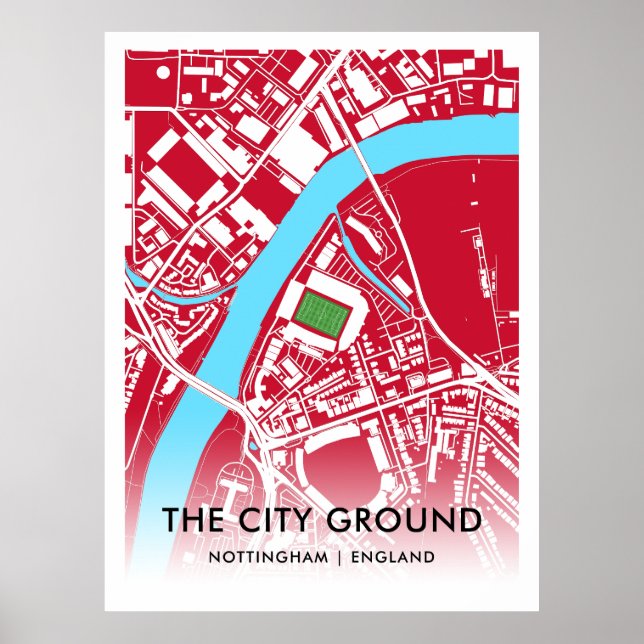 Staden Ground Poster - Hem för Nottingham Forest (Framsidan)