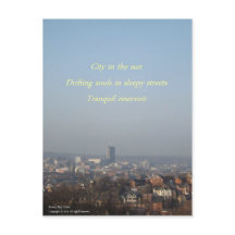 Staden i Sol Haiku-vykortet