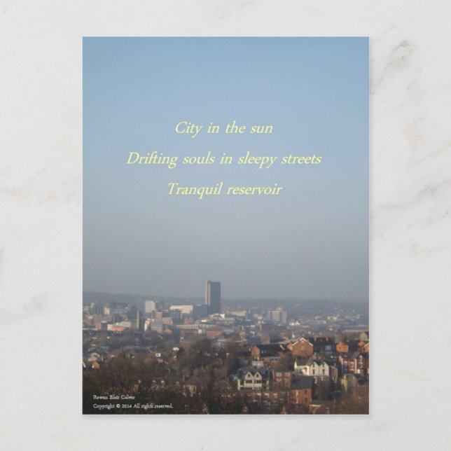 Staden i Sol Haiku-vykortet Vykort (Framsida)