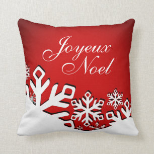 Staden Joyeux Noel jul röd Kudde