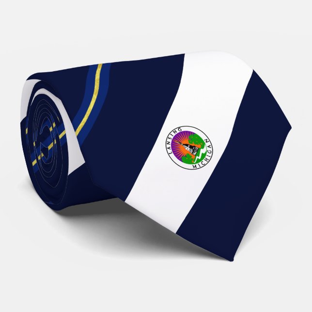 Staden Lansing (Michigan) flagga Neck Tie Slips (Rullad)