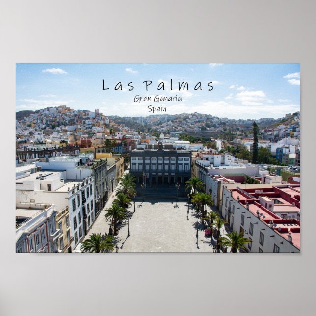 Staden Las Palmas i Spanien Poster (Framsidan)