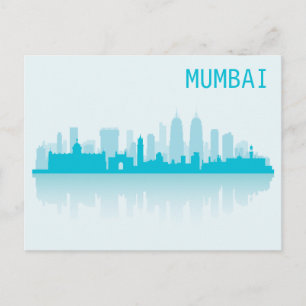 Staden Ligcape Skyline Mumbai, Indien Vykort