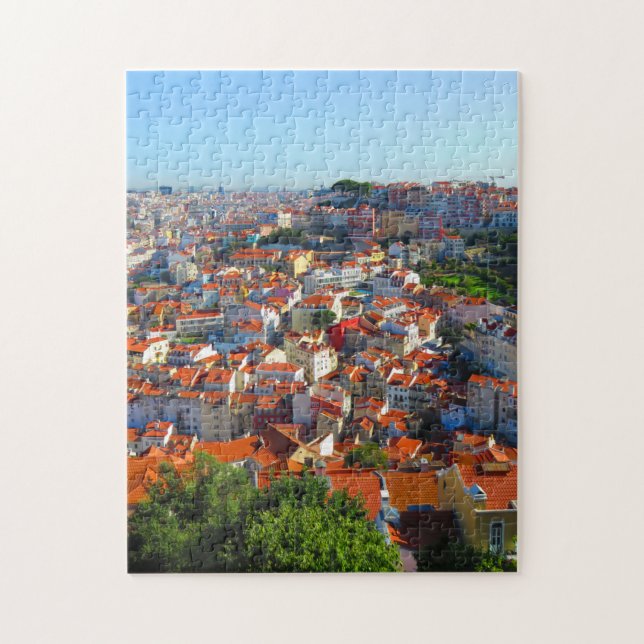 Staden Lissabon i Portugal - Lodrät Puzzle Pussel (Vertikal)