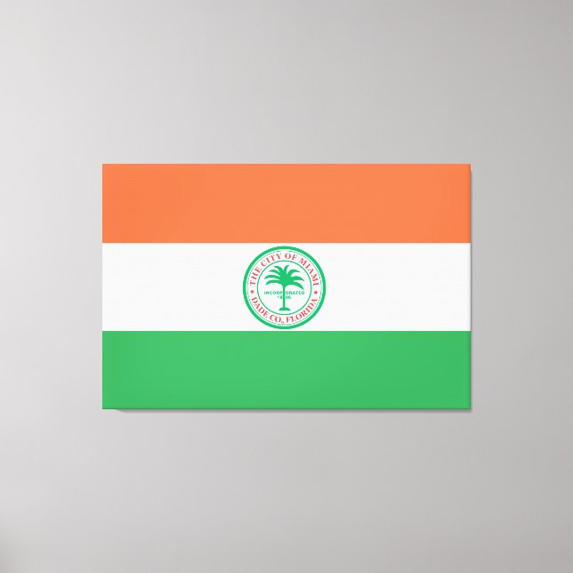 Staden Miami flagga Canvastryck (Framsida)