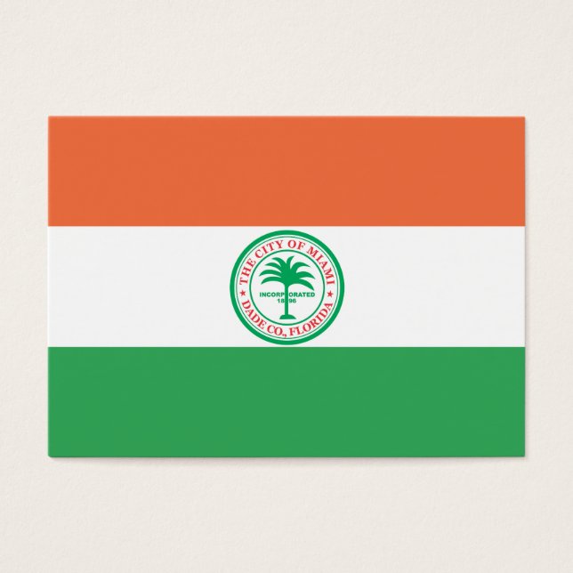 Staden Miami flagga Visitkort (Framsidan)