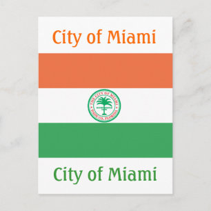 Staden Miami flagga Vykort