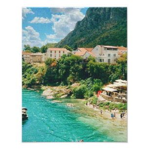 Staden Mostar - Bosnien och Hercegovina Fototryck
