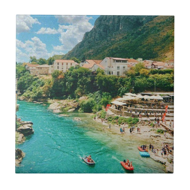 Staden Mostar - Bosnien och Hercegovina Kakelplatta (Framsidan)