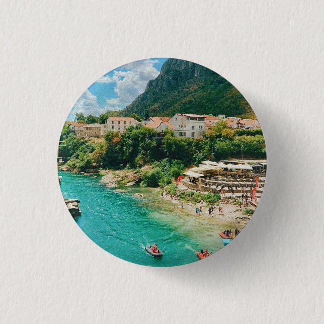 Staden Mostar - Bosnien och Hercegovina Knapp (Framsida)
