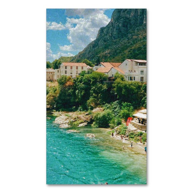 Staden Mostar - Bosnien och Hercegovina Magnetiska Visitkort (Framsida vertikal)