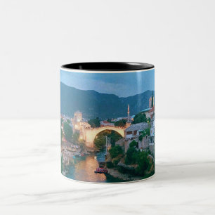 Staden Mostar - Bosnien och Hercegovina Två-Tonad Mugg