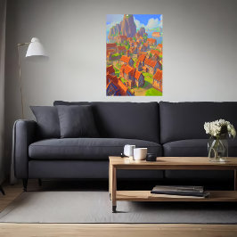 Staden nära havet | AI Art Poster