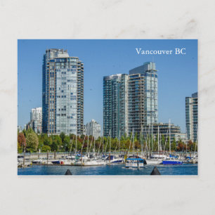 Staden nära stranden Vancouver BC Vykort