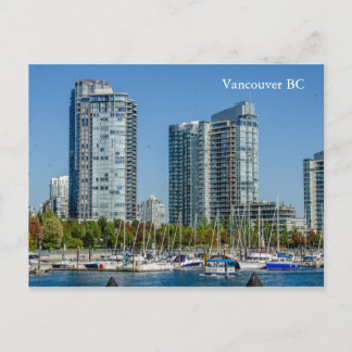 Staden nära stranden Vancouver BC Vykort