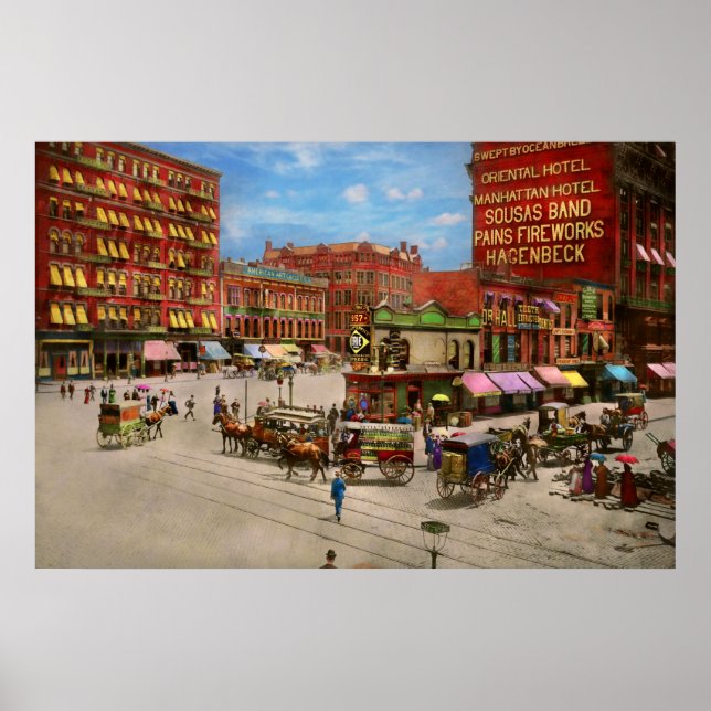 Staden - NY - Flatiron 1890:s framtida säte Poster (Framsidan)