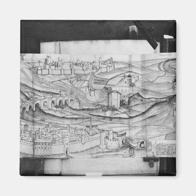 Staden och byn Carcassonne, 1462 Magnet (Framsidan)