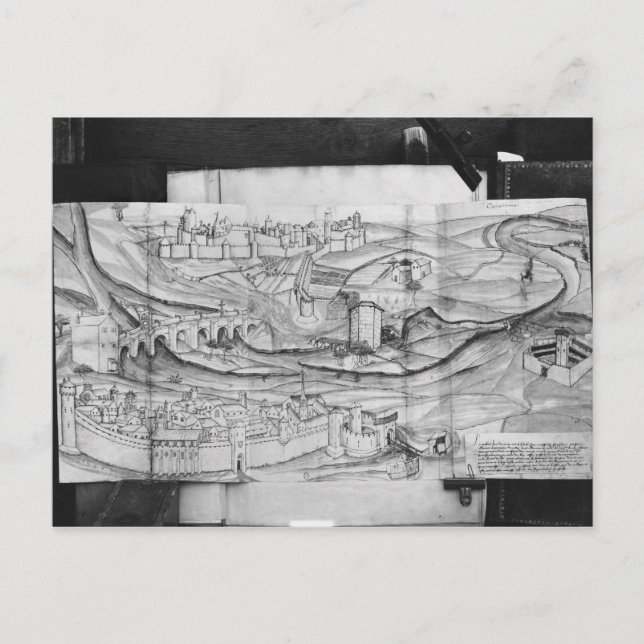 Staden och byn Carcassonne, 1462 Vykort (Framsida)