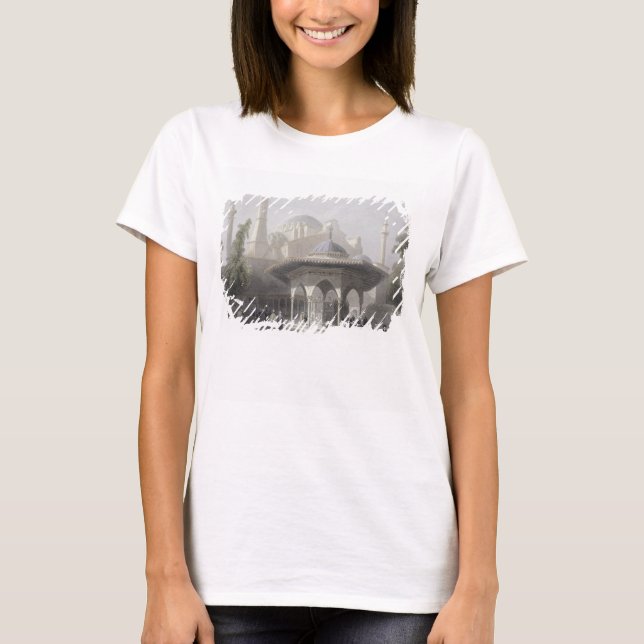 Staden och Fontän i St Sophia, Istanbul, engrav Tee (Framsida)