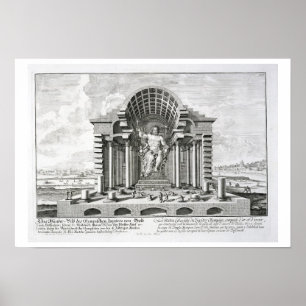 Staden Olympian Zeus by Phidias, tallrik 5 för Poster