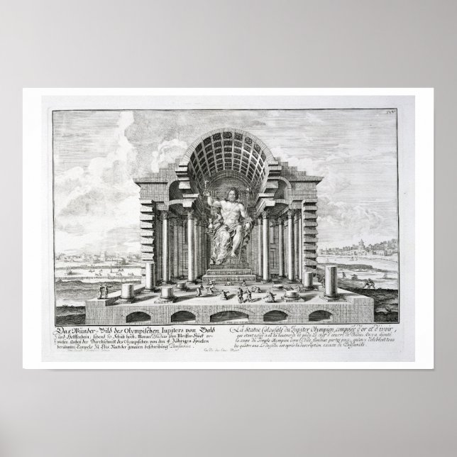 Staden Olympian Zeus by Phidias, tallrik 5 för Poster (Framsidan)
