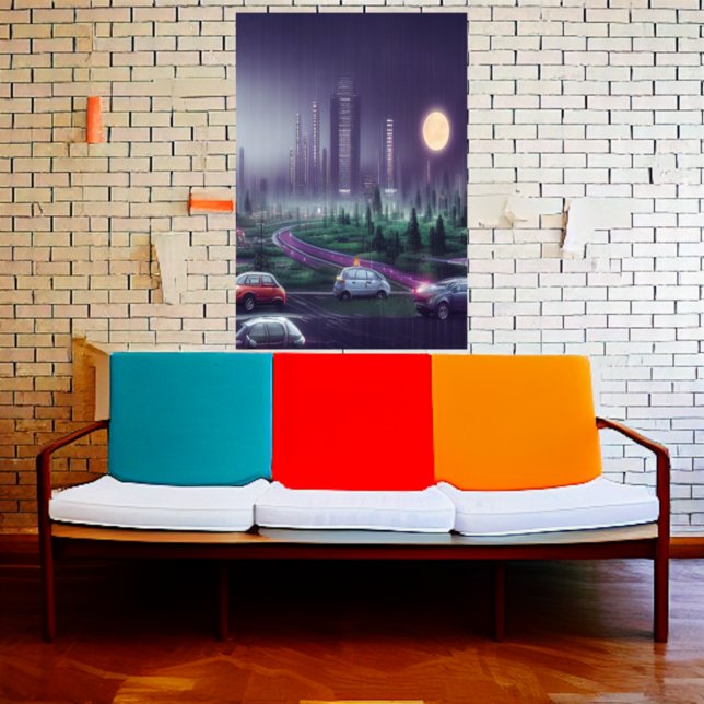 Staden på natten | AI Art Poster (Skapare uppladdad)