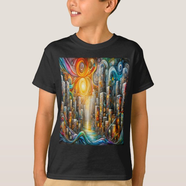 Staden på natten t shirt (Framsida)