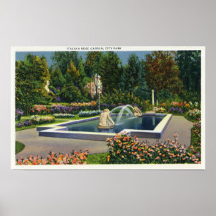 Staden parkerar italienareron som trädgården poster
