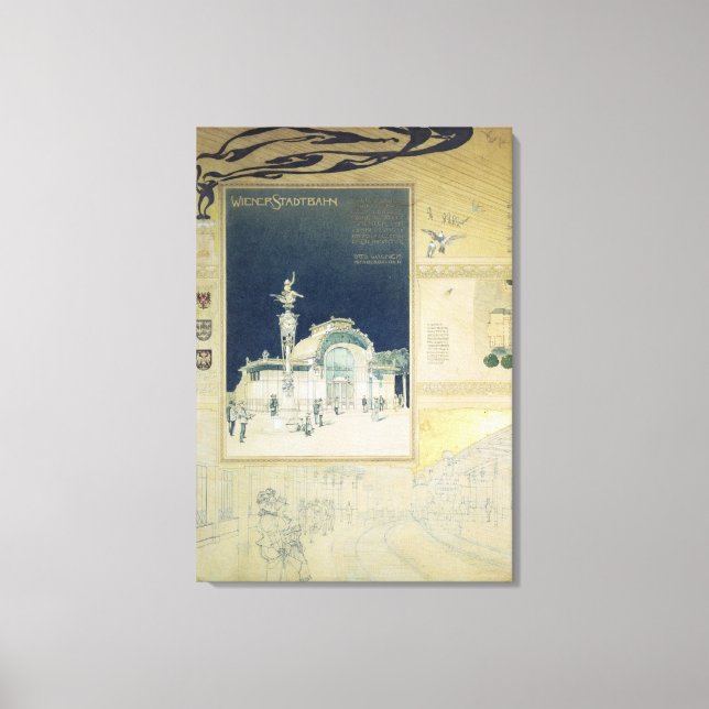 Staden Pavilion i Wien Canvastryck (Framsida)