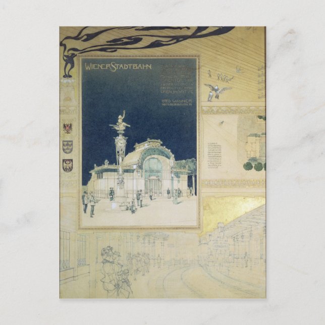 Staden Pavilion i Wien Vykort (Framsida)