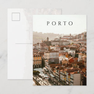 Staden Porto, gyllene solnedgång Vykort